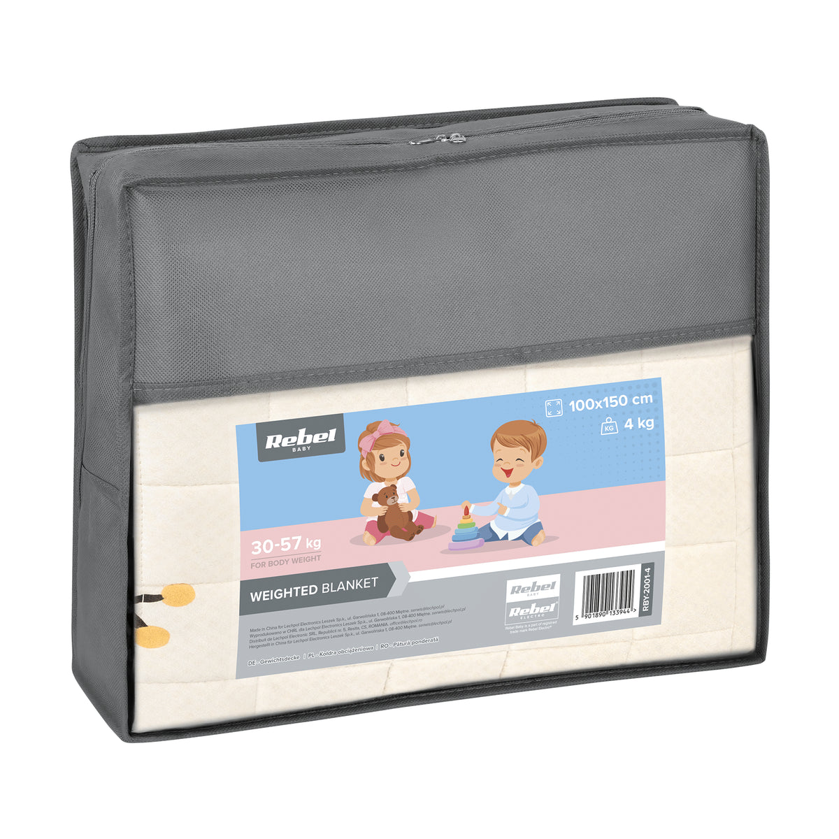 Zátěžová deka pro děti REBEL RBY-2001-4, 4 kg,100x150 cm