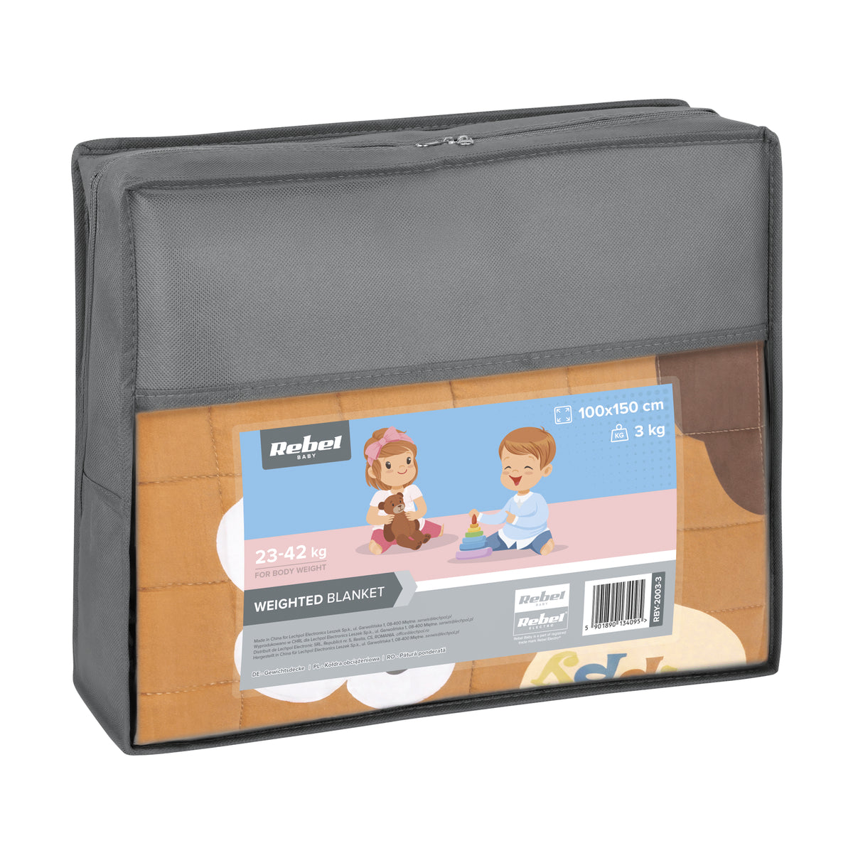 Zátěžová deka pro děti REBEL RBY-2003-3, 3 kg,100x150 cm