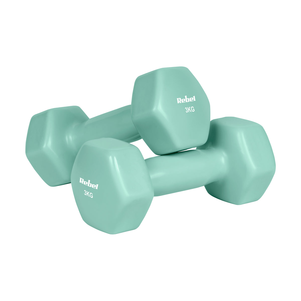 Sada činek z litiny a neoprenu HEX se stojanem REBEL RBA-2340-ST2 12 kg