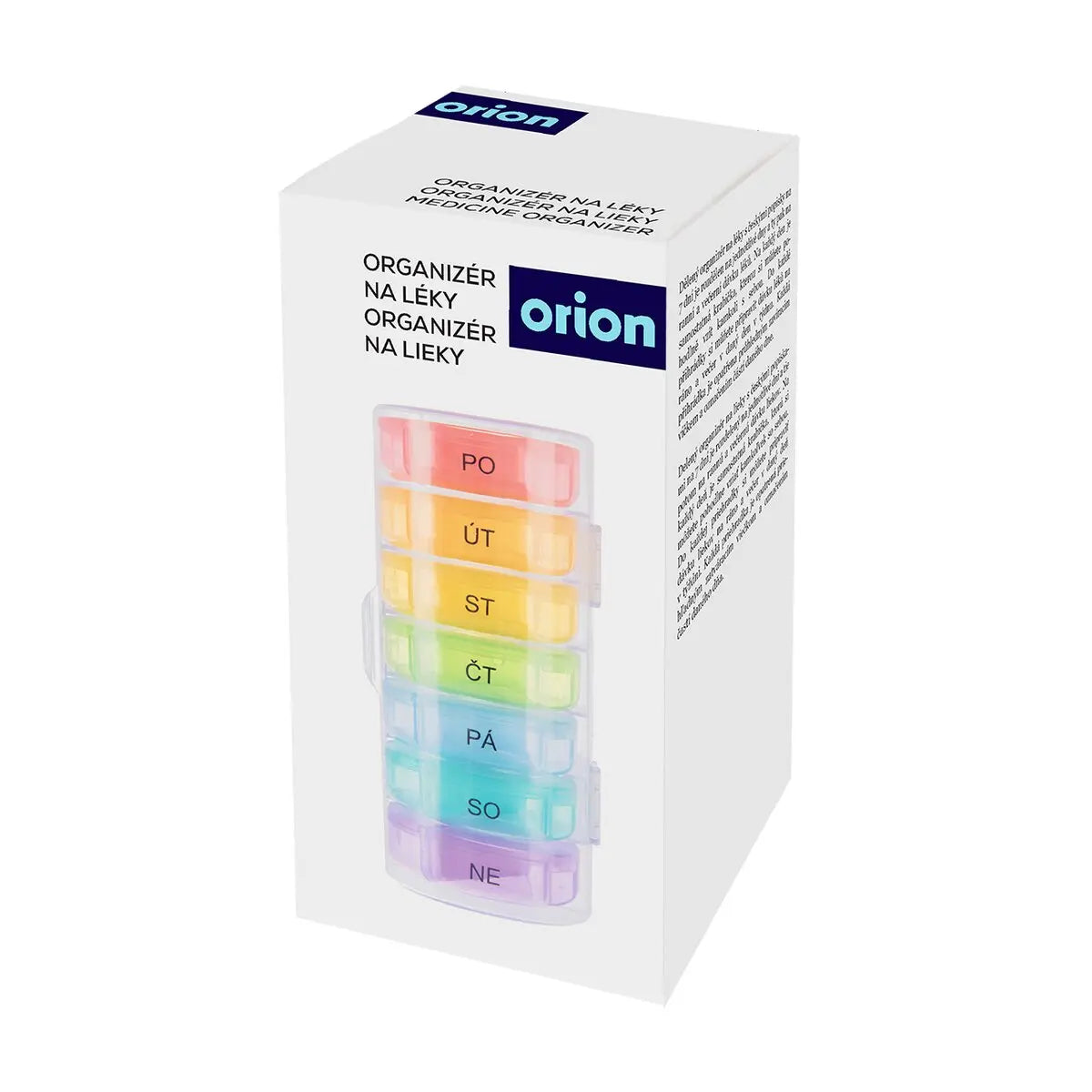 Organizér na léky ORION týdenní 2 sekce + obal