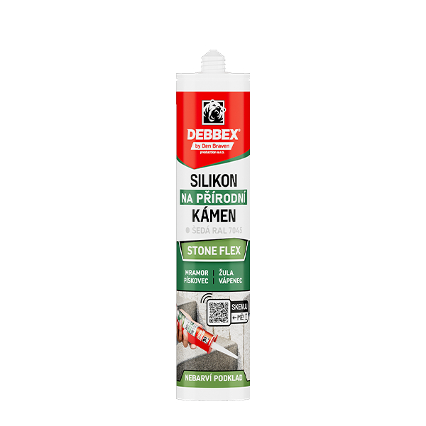 Silikon na přírodní kámen DEBBEX Stone Flex šedý 280ml