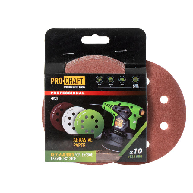 Papíry brusné P40 PROCRAFT KD125 10ks