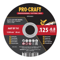 Kotouč řezný PROCRAFT 125x0.8mm