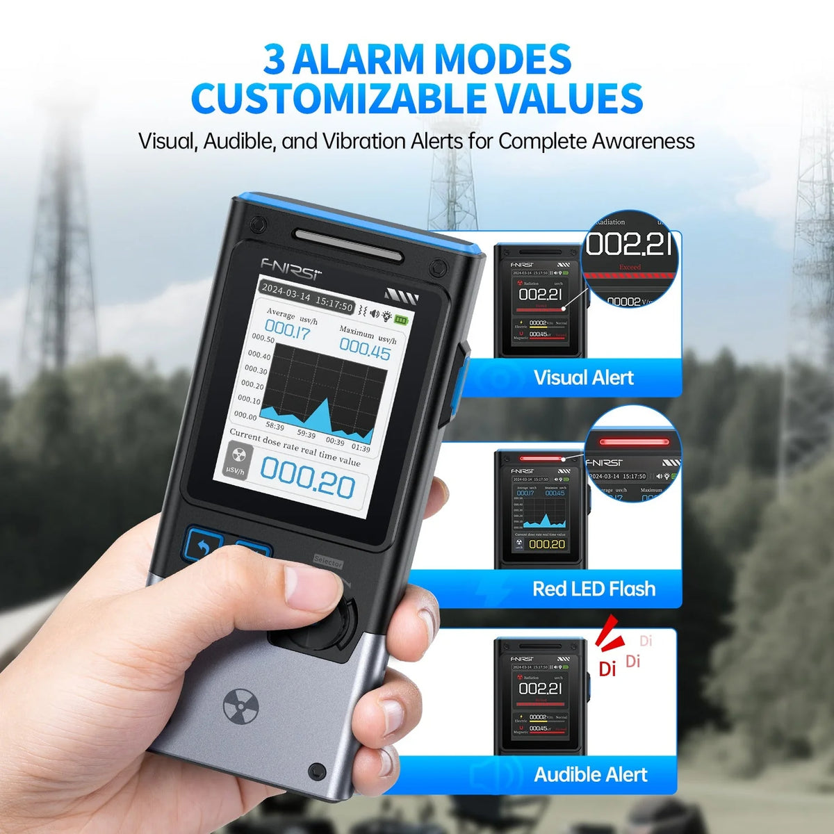 Geigerův čítač pro kontrolu radioaktivity FNIRSI GC-03