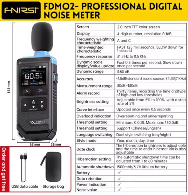 Hlukoměr FNIRSI FDM-02