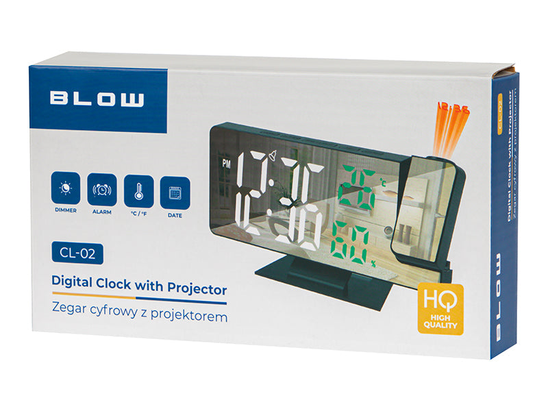 Hodiny s budíkem BLOW CL-02 projekční