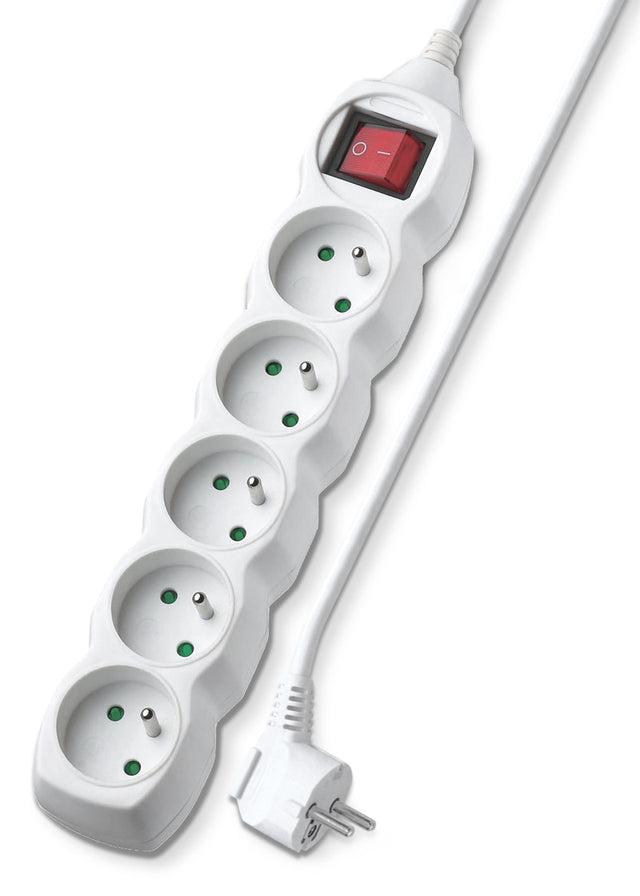 Prodlužovací kabel 5 zásuvek 5m GETI GEC55S s vypínačem