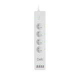 Prodlužovací přívod Smart GETI GSS04, 4 zásuvky, 4x USB, Tuya