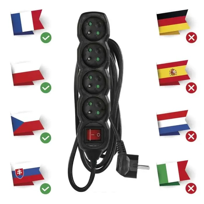 Prodlužovací přívod 4 zásuvky 3m EMOS PC1413R