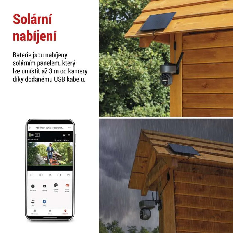GoSmart venkovní otočná kamera EMOS IP-6000 OWL s 4G/LTE, šedá, Tuya
