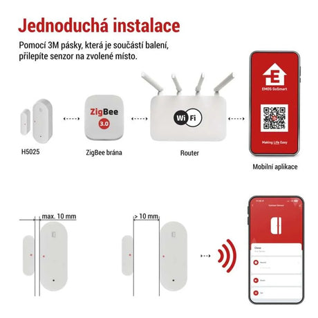GoSmart bezdrátový dveřní senzor EMOS IP-2011Z, ZigBee