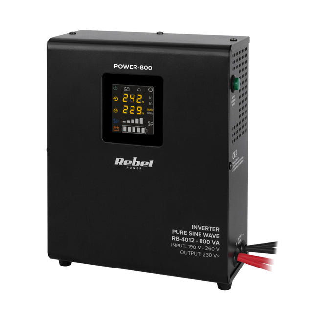 Zdroj záložní REBEL POWER-800 12V 230V 800VA 500W Black nástěnný