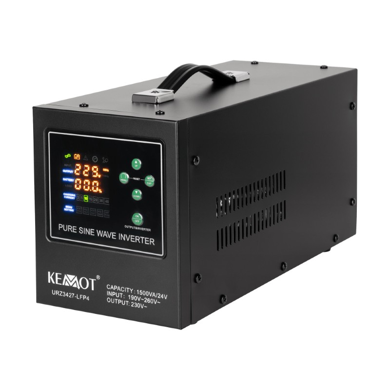 Zdroj záložní KEMOT PROsinus-1500/24-LFP4 24V 230V 1500VA 1050W Black URZ3427-LFP4