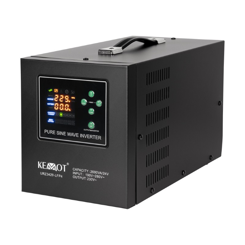 Zdroj záložní KEMOT PROsinus-2600/24-LFP4 24V 230V 2600VA 1800W Black URZ3429-LFP4