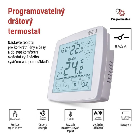 Termostat EMOS P56A02 programovatelný drátový OpenTherm