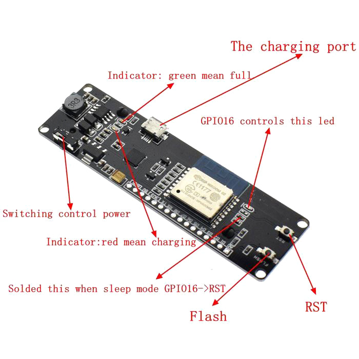Modul WiFi Wemos ESP-WROOM-02 s ESP8266 na baterii