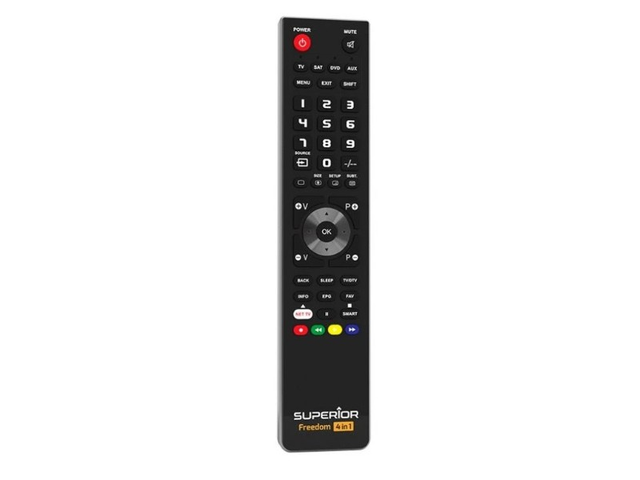 Dálkový ovladač univerzální SUPERIOR FREEDOM 4v1 pro TV, SAT, DVD, HI-FI, projektory