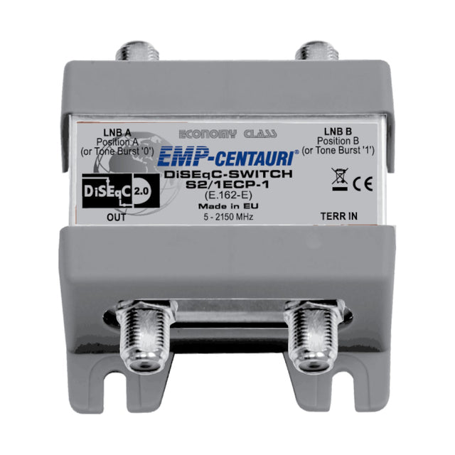Satelitní relé DiSEqC EMP S2/1ECP-1, 2x SAT, 1x Terr, 1 výstup